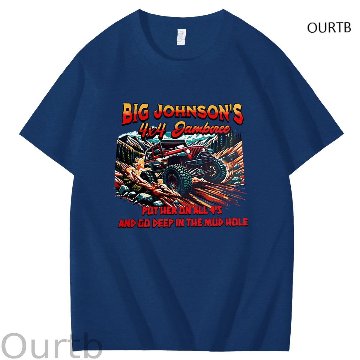 Big Johnson's Put Her On All 4's And Go Deep In The Mud Hole Art Pattern Print T-Shirt