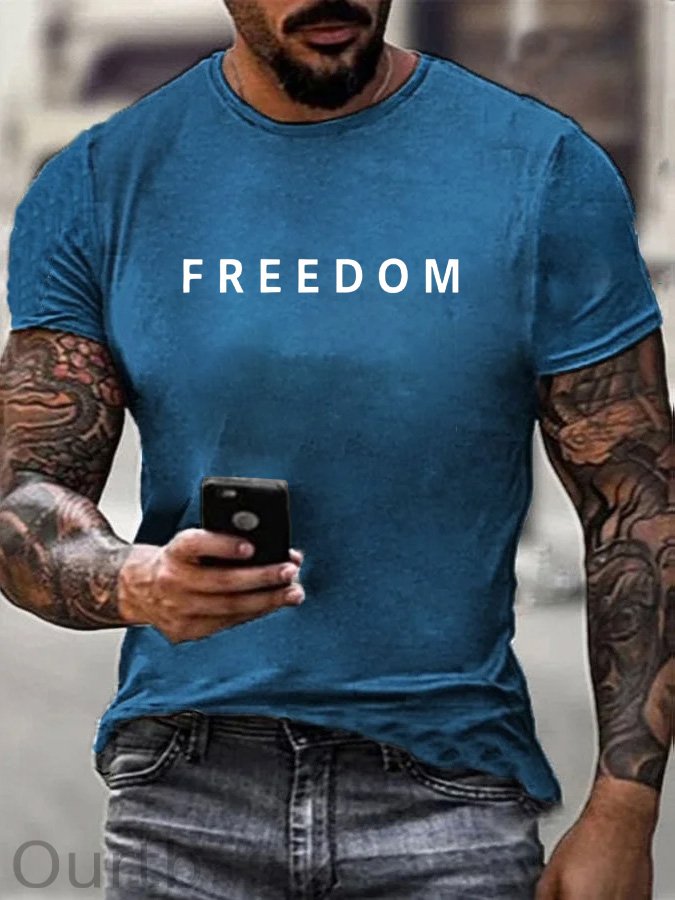 Freedom Pattern100% Cotton T-Shirt