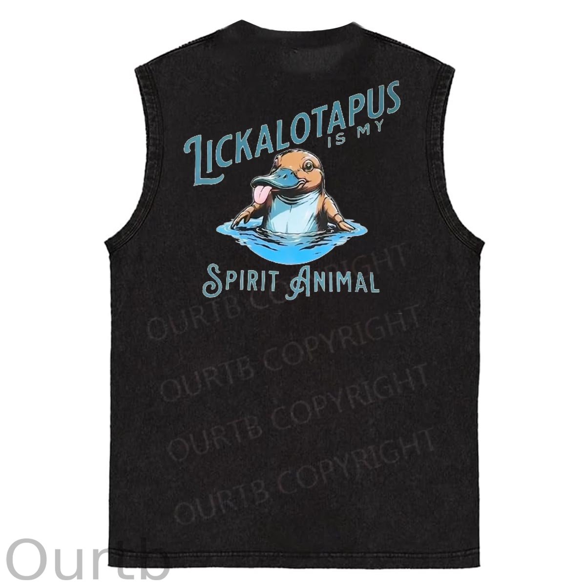 Spirit Aminal Pattern Print Sleeveless Cotton Washed Printed Loose Vest