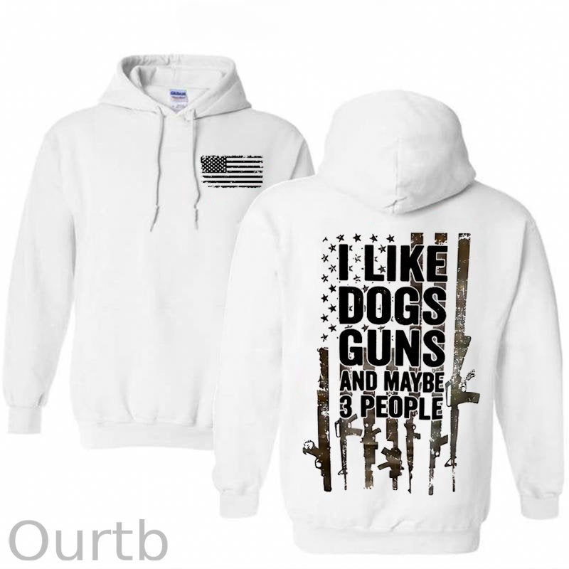 I Like Dogs Guns And Maybe 3 People Pattern Classic Hoodie
