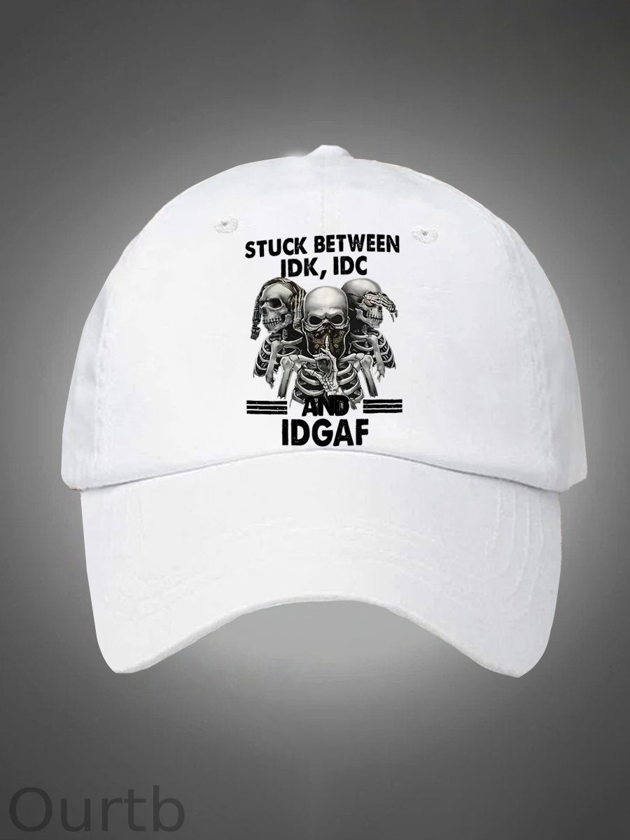 Stuck Between IDK IDC And IDGAF Pattern Washed Hats