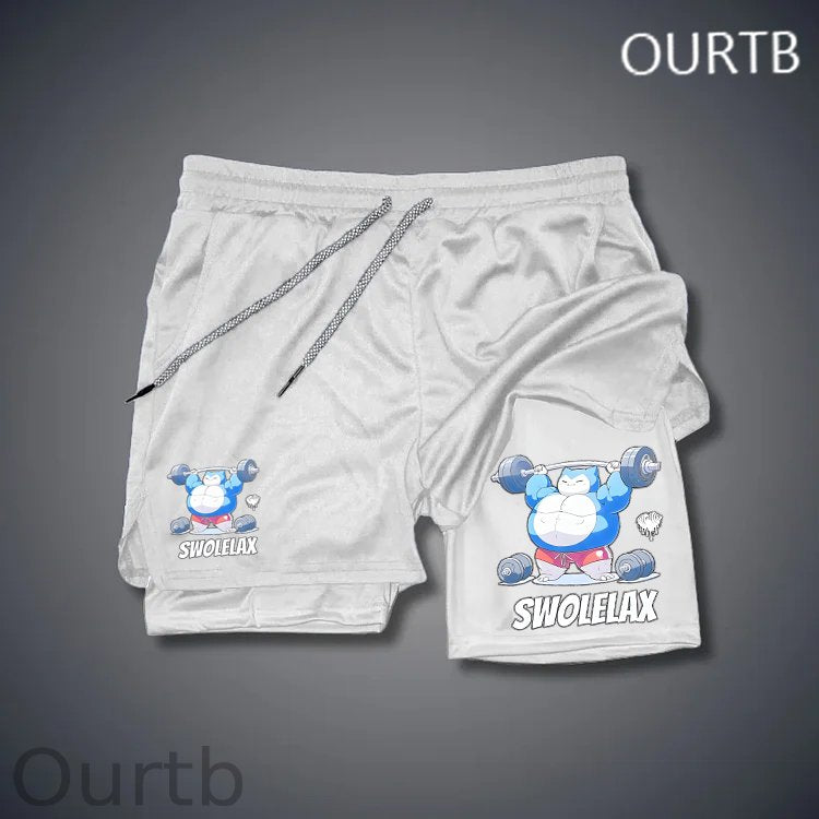 Swolelax Funny Art Print Shorts Pants