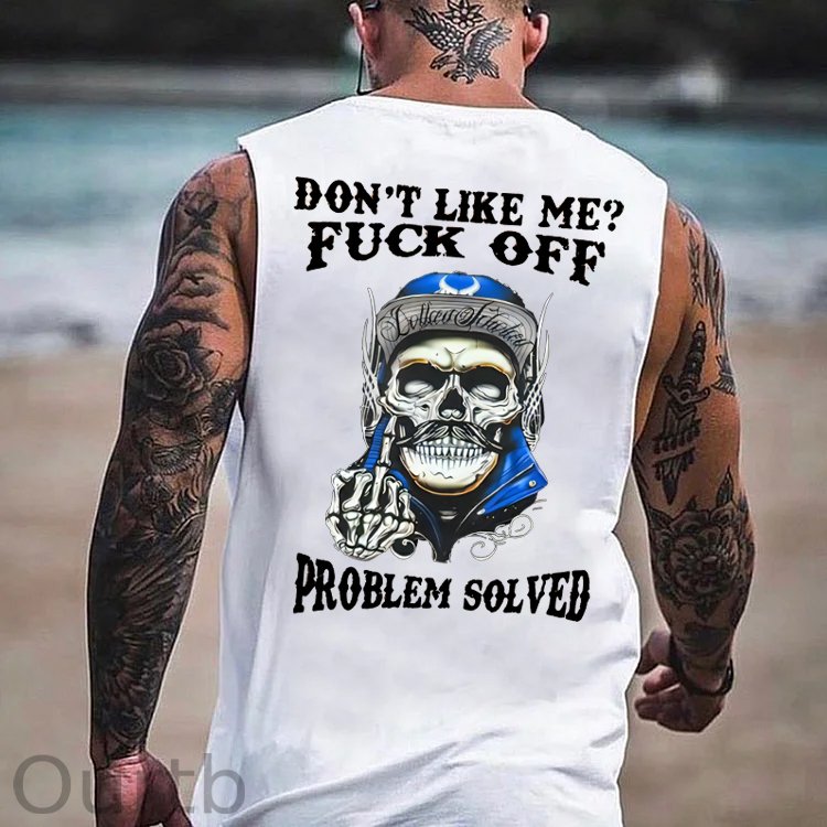 Don't Like Me Fuck Off Problem Solved Pattern Print Vest