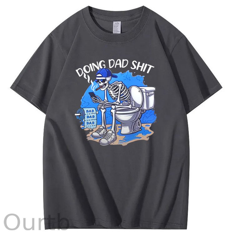 Doing Dad Shit Pattern Print Crew Neck T-Shirt