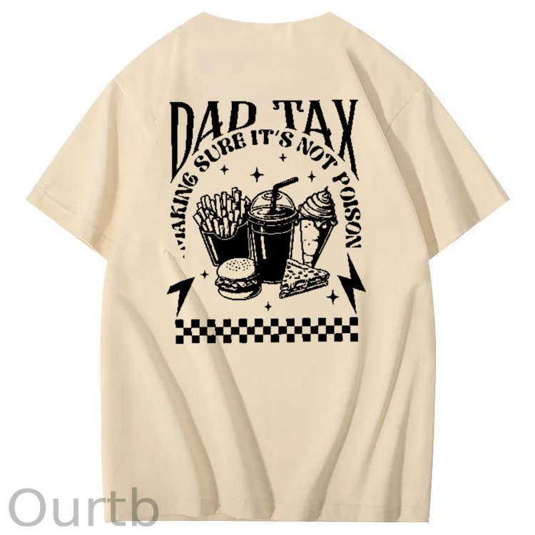 Funny Dad Tax Pattern Print 100% Cotton T-Shirt