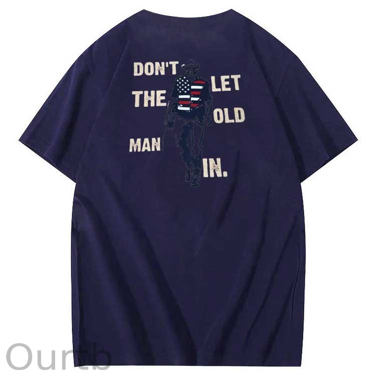 Vintage Don't Let The Old Man In Pattern 100&Cotton Print T-Shirt
