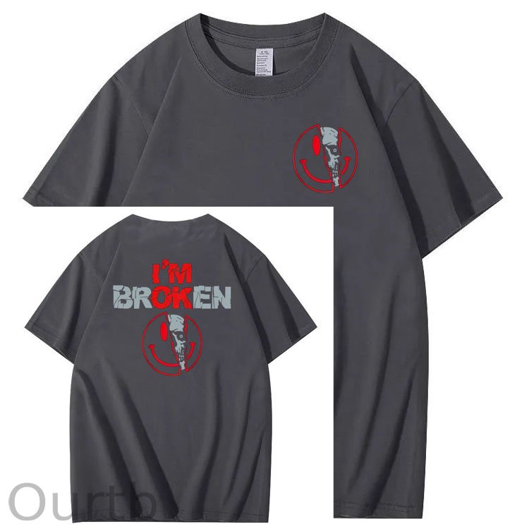 I'm Broken Skull Smile Pattern 100% Cotton T-Shirt