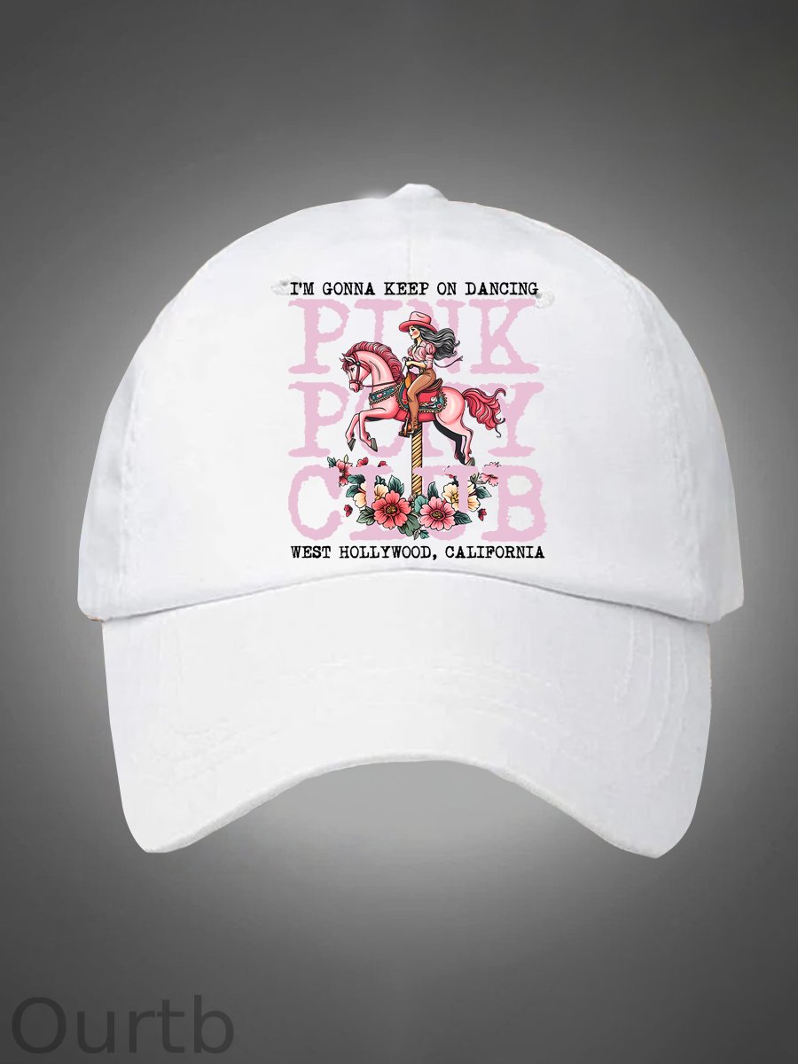 I'm Gonna Keep On Dacing Pattern Washed Hats