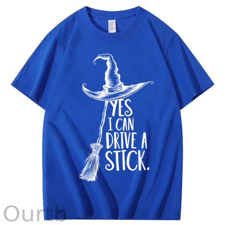 Yes I Can Drive a Stick 100% Cotton Witch T-Shirt