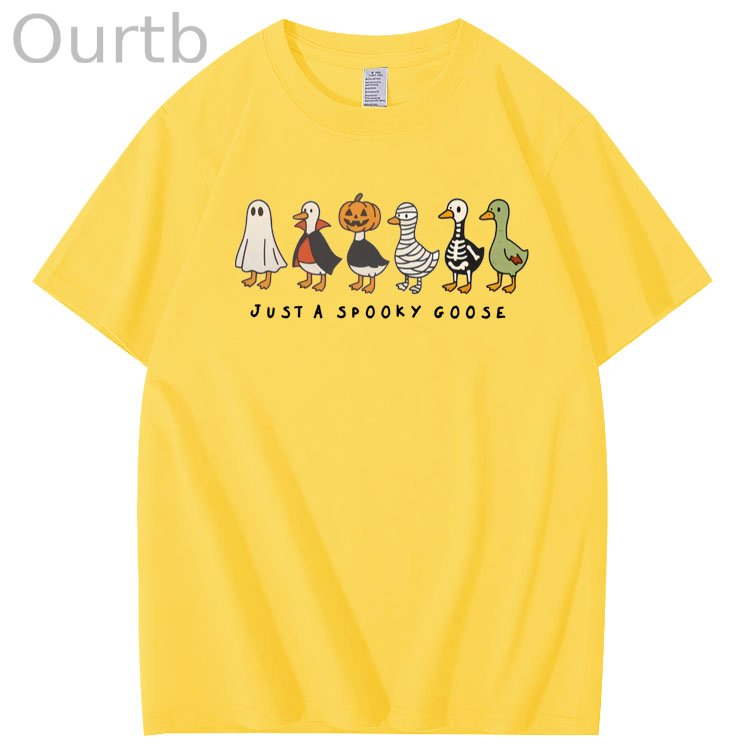 Just Spooky Goose Pattern 100% Cotton T-Shirt