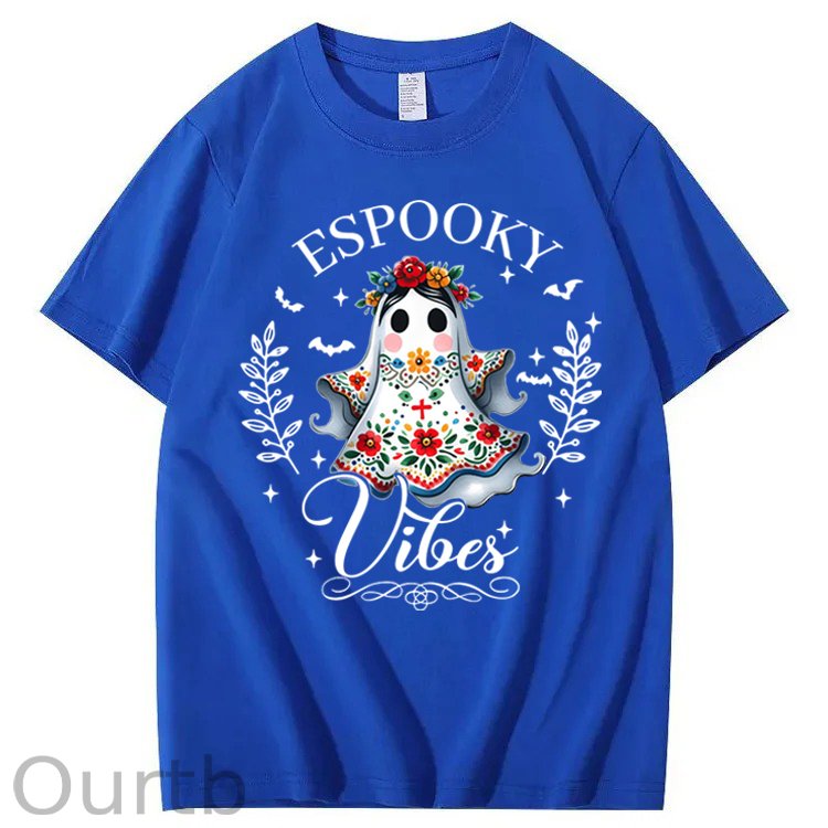 Halloween Espooky Vibes Mexican Boo Ghost 100% Cotton T-Shirt