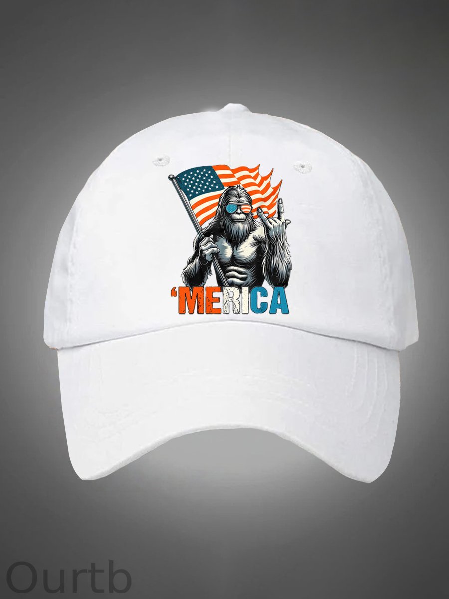 Merica Bigfoot Pattern Washed Hats