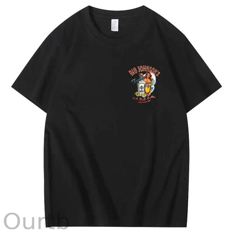 Big Johnson's Fequila Art Pattern Print T-Shirt