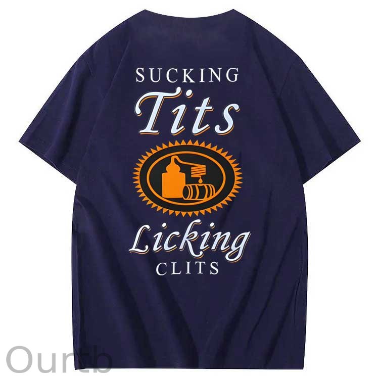 Sucking Tits Licking Clits Pattern Print 100%Cotton T-Shirt