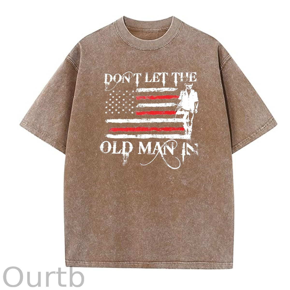 Don't Let The Old Man In Pattern Washing And Aging Process Crew Neck T-Shirt