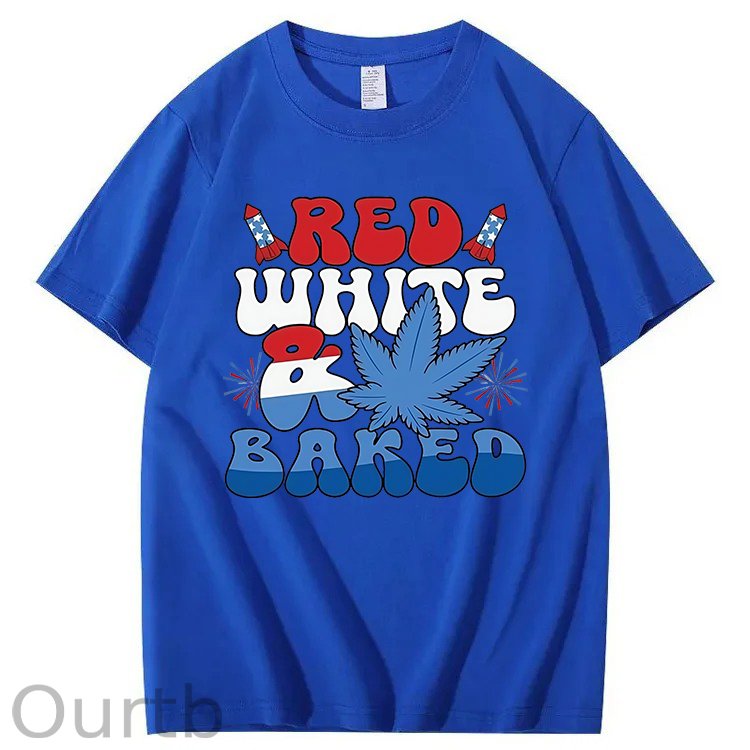 Red White & Baked Print 100% Cotton T-Shirt