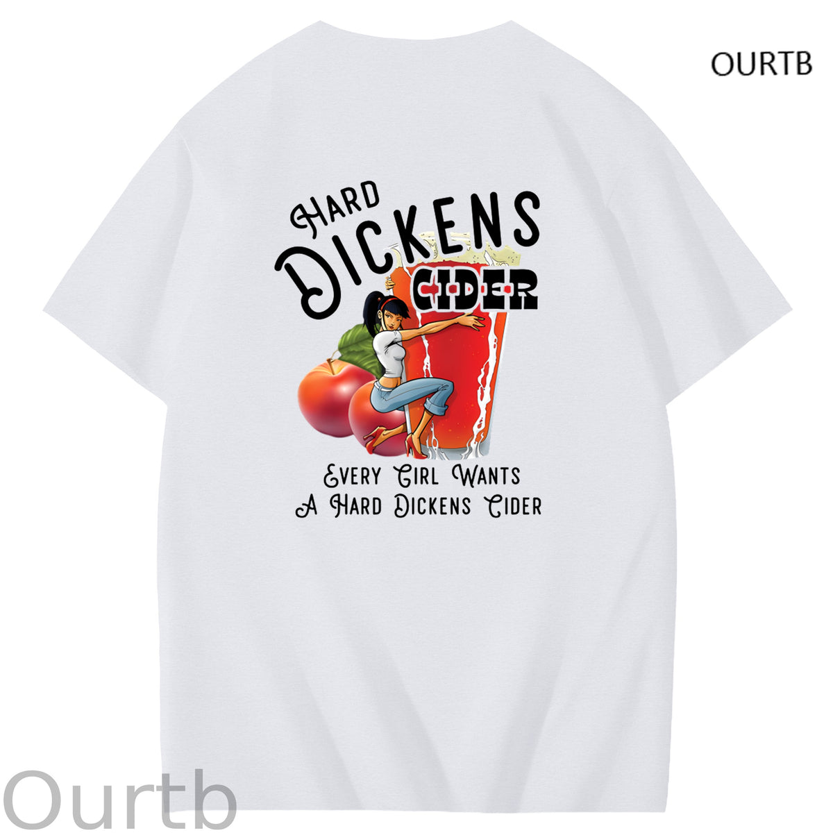Hard Dickens Cider Every Girl Wants A Hard Dickens Cider Art Pattern Print T-Shirt