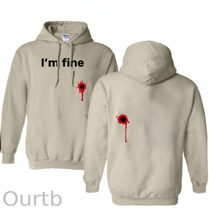 I'm Fine Pattern 100% 300g Cotton Classic Hoodie