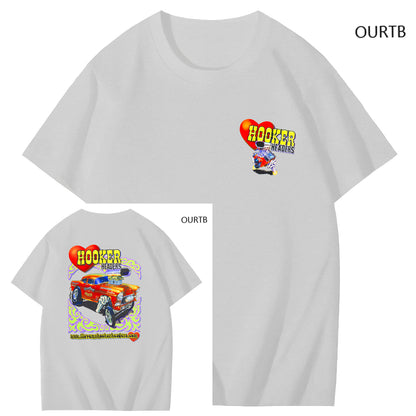 Hooker Headers Art Pattern Print T-Shirt
