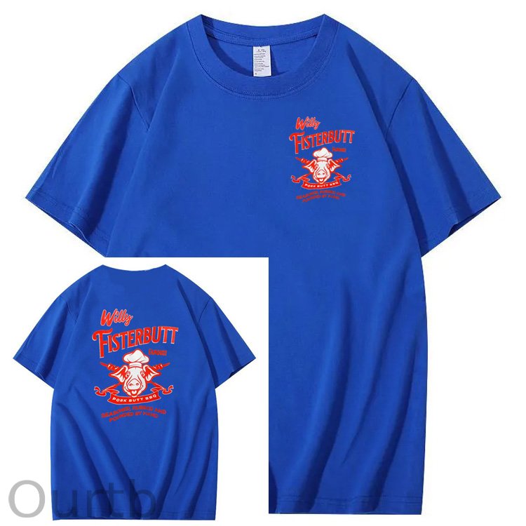 Willy Fisterbutt Pattern Printing Print Crew Neck T-Shirt