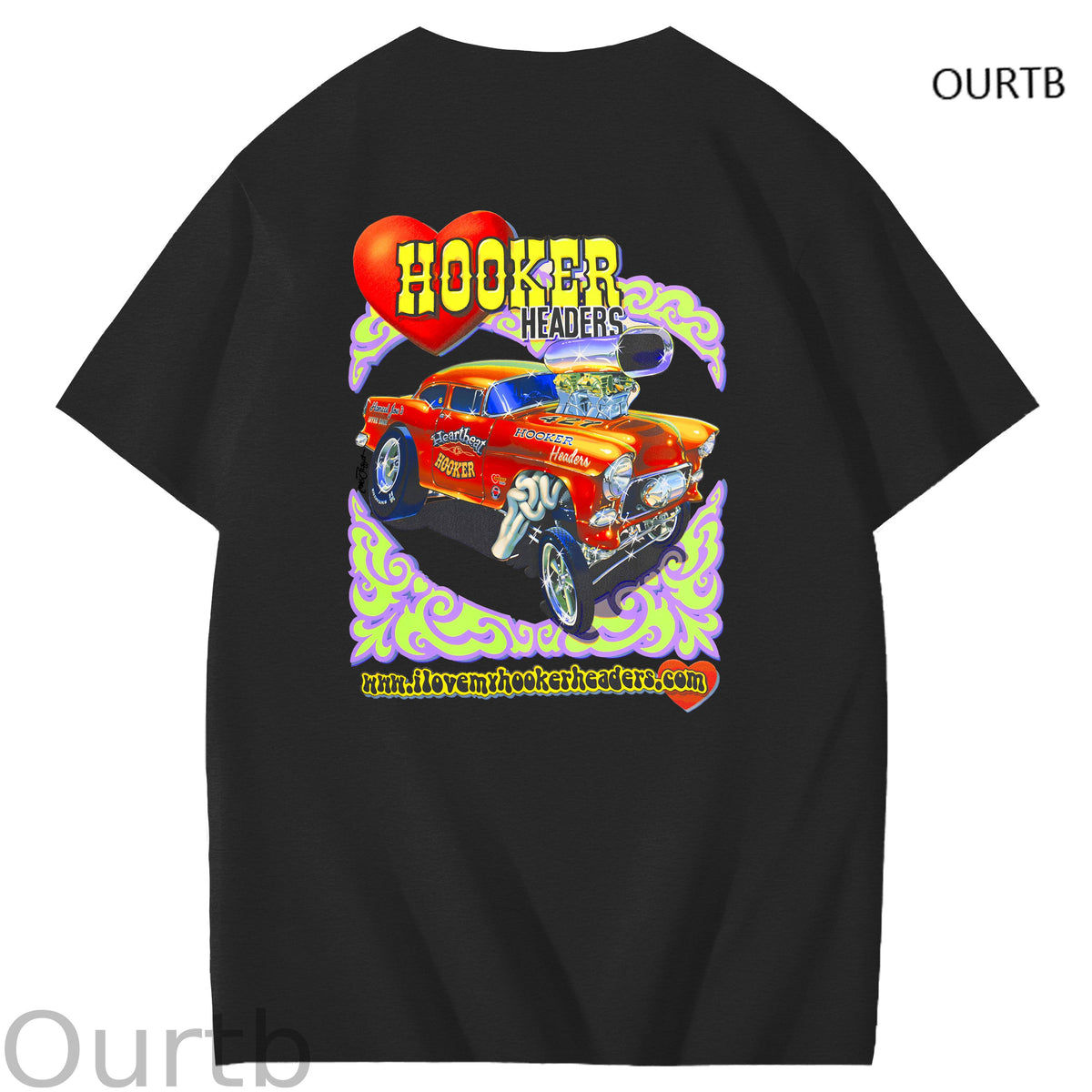 Hooker Headers Art Pattern Print T-Shirt