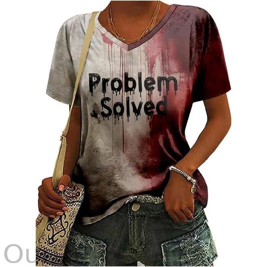 Women's Problems Solved Blood Cotton Blend T-Shirt