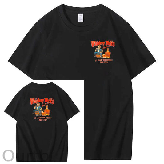 Whiskey Dick's Print Pattern Crew Neck T-Shirt