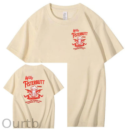 Willy Fisterbutt Pattern Printing Print Crew Neck T-Shirt