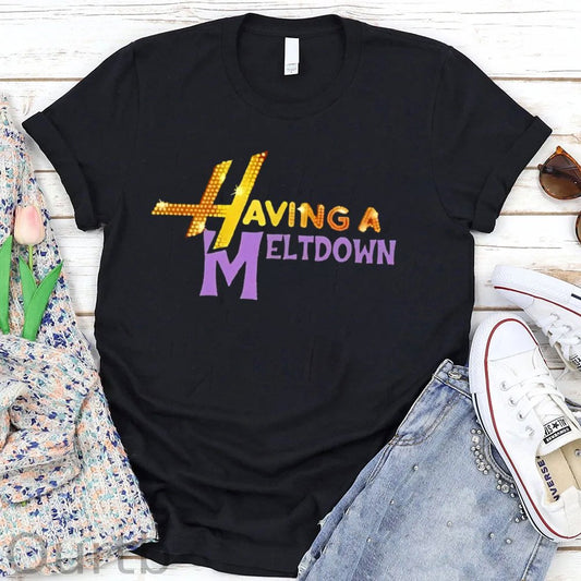 Women's Having A Meltdown Pattern Round-Neck T-Shirt