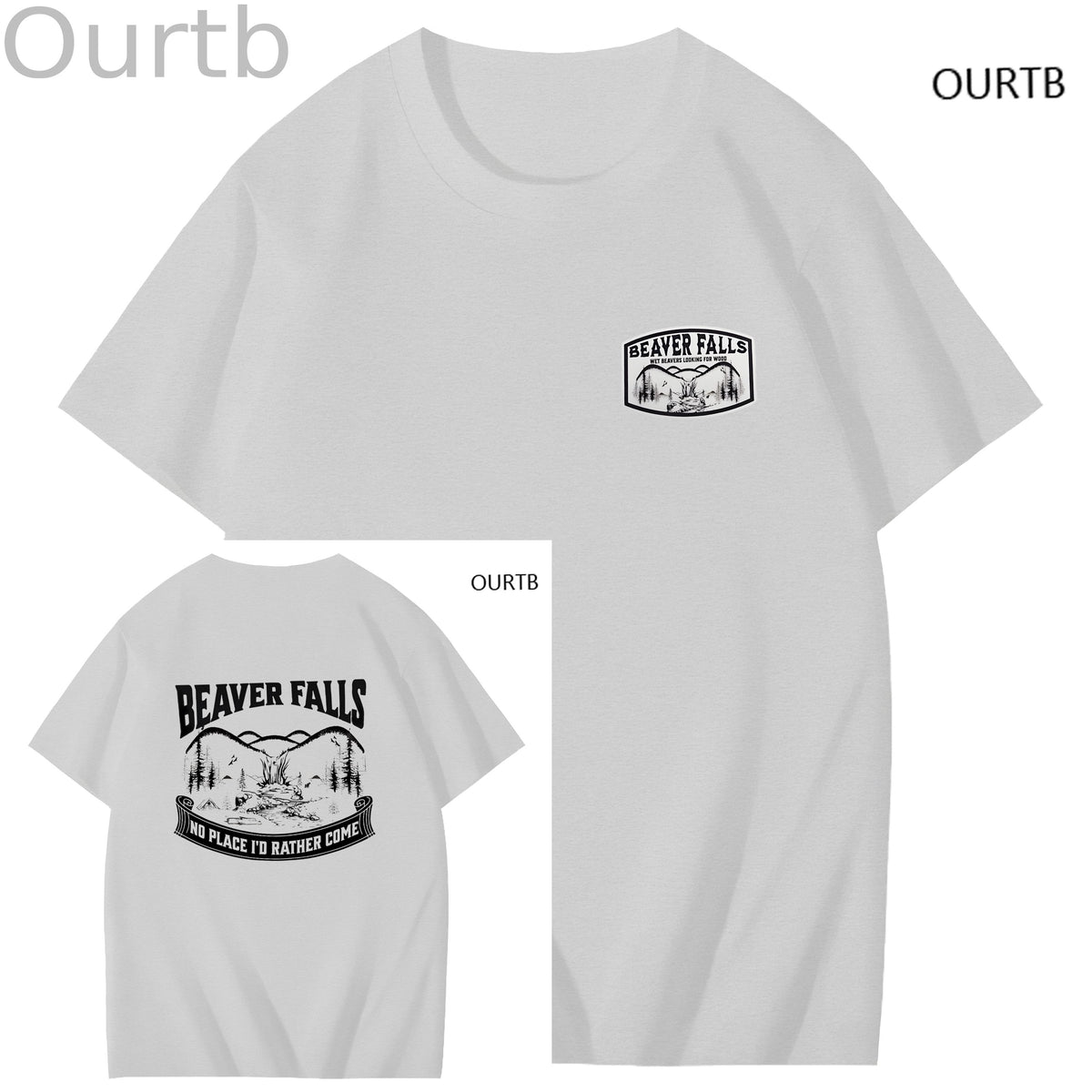 Beaver Falls No Place I'd Rather Come Funny Adoult Art Pattern Print T-Shirt