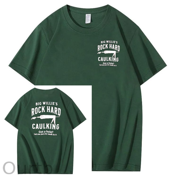 Big Willie’s Rock Pattern Print Crew Neck T-Shirt