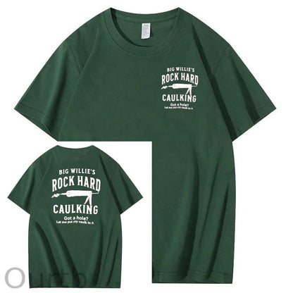 Big Willie’s Rock Pattern Print Crew Neck T-Shirt