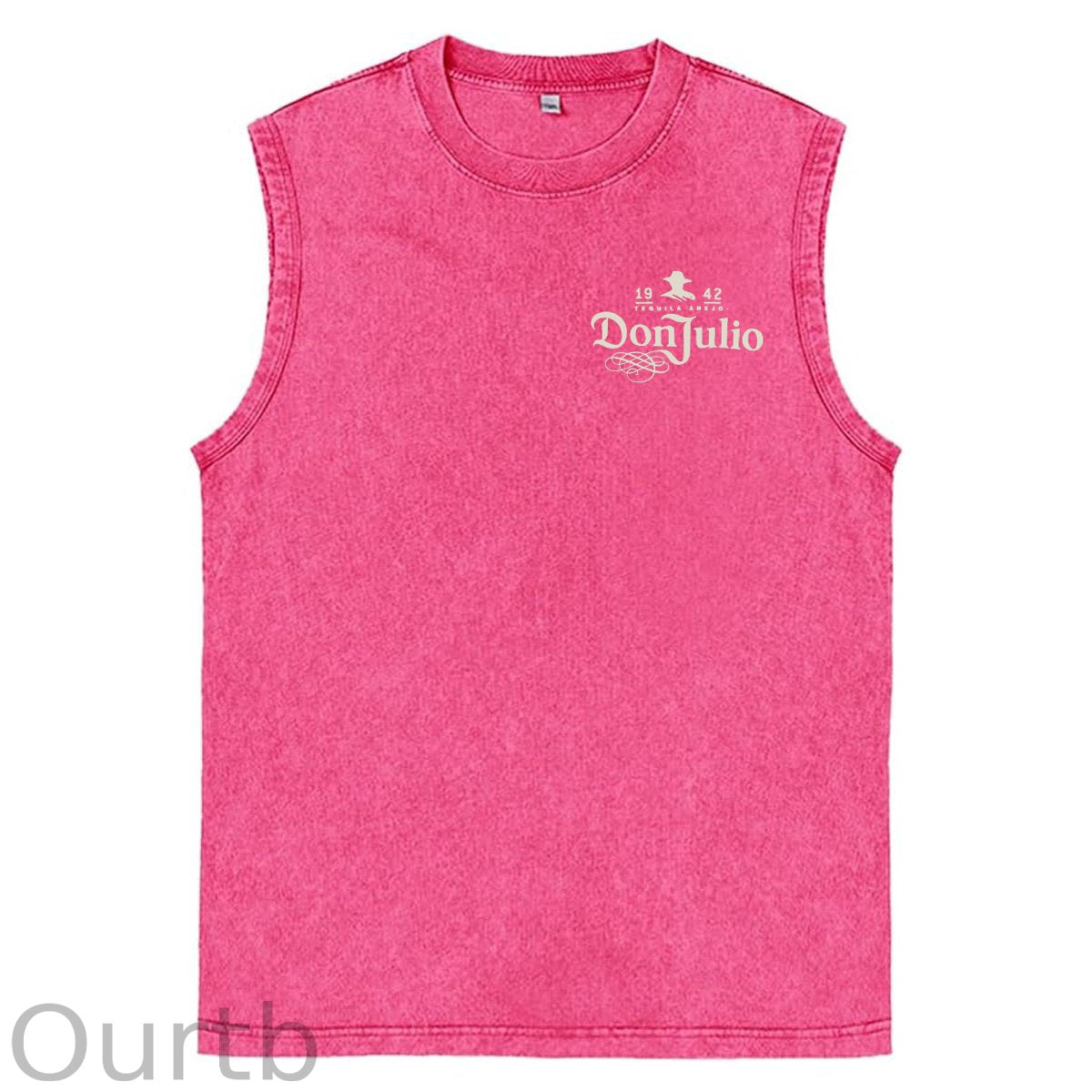 70th Anniversary Pattern Sleeveless Cotton Washed Printed Loose Vest