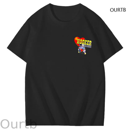 Hooker Headers Art Pattern Print T-Shirt