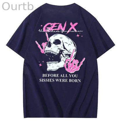 Before All You Sissies Were  Born Print Pattern Crew Neck T-Shirt
