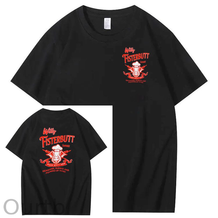 Willy Fisterbutt Pattern Printing Print Crew Neck T-Shirt