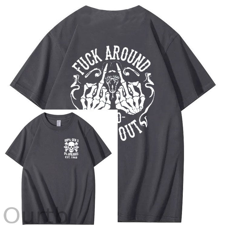 100%Gen X Pattern Print Crew Neck T-Shirt