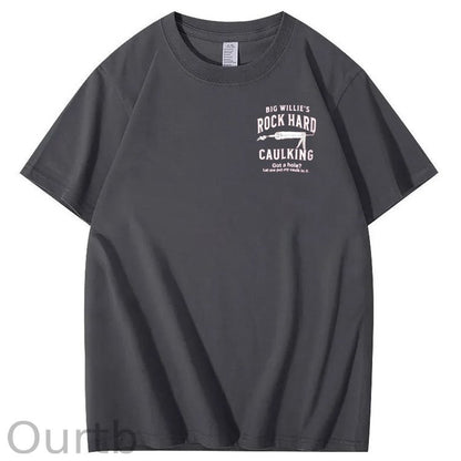 Big Willie’s Rock Pattern Print Crew Neck T-Shirt