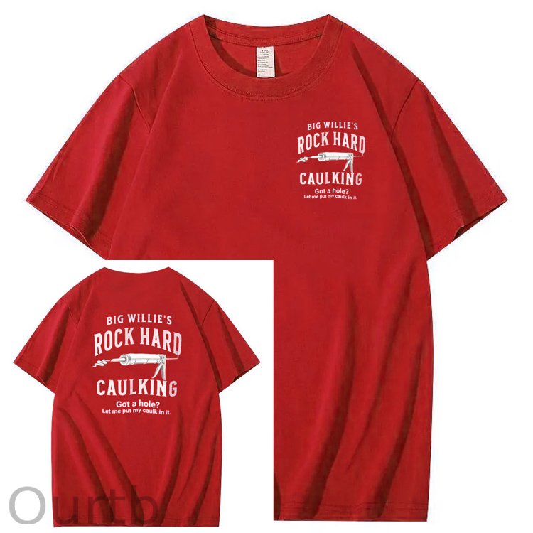 Big Willie’s Rock Pattern Print Crew Neck T-Shirt