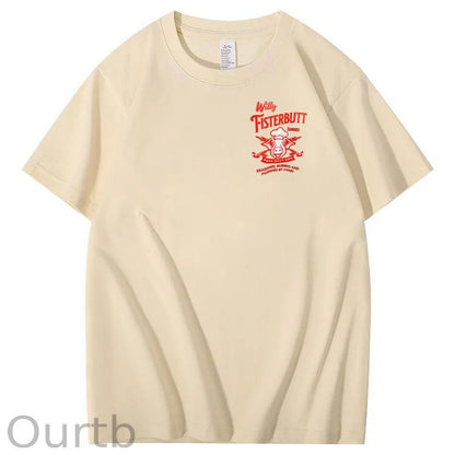 Willy Fisterbutt Pattern Printing Print Crew Neck T-Shirt