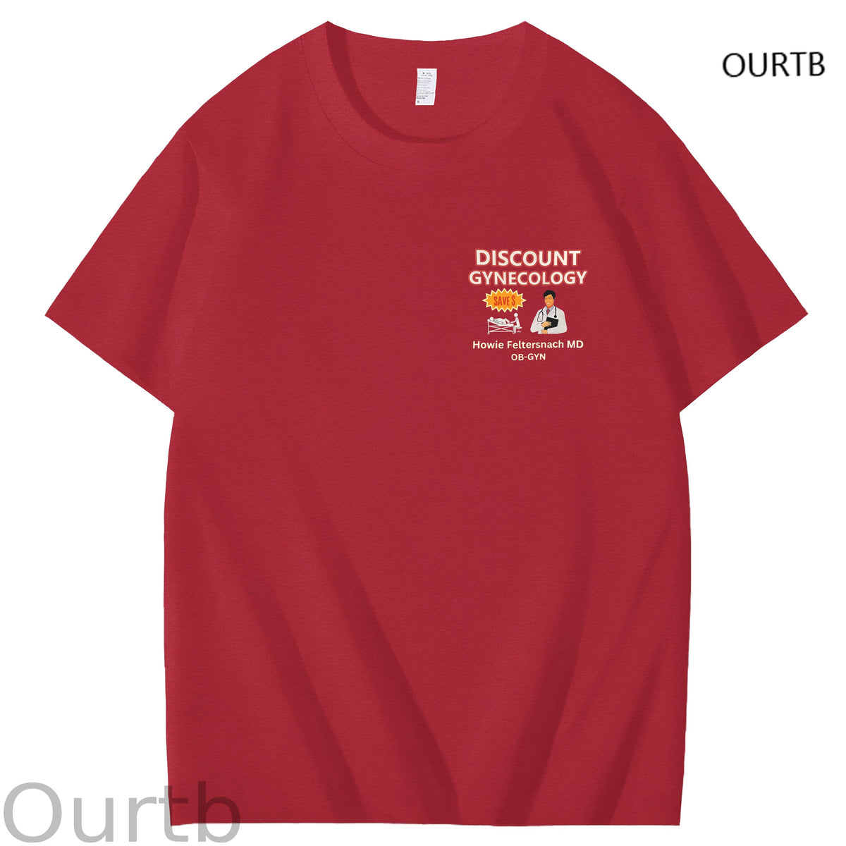 Discount Gynecology Howie Feltersnach MD OB-GYN Art Pattern Print T-Shirt