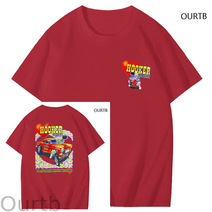 Hooker Headers Art Pattern Print T-Shirt