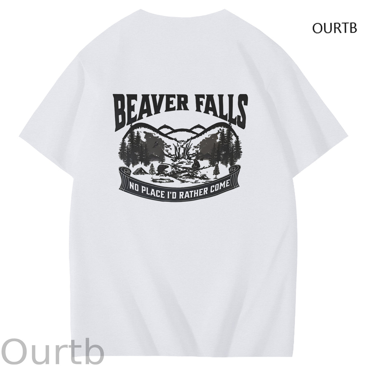 Beaver Falls No Place I'd Rather Come Funny Adoult Art Pattern Print T-Shirt