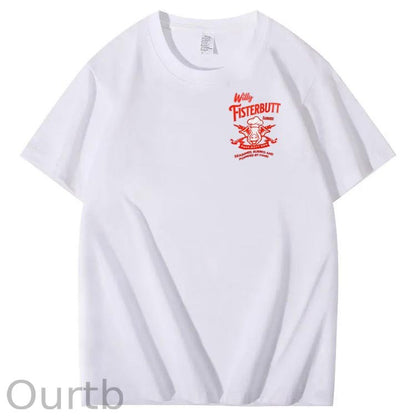 Willy Fisterbutt Pattern Printing Print Crew Neck T-Shirt