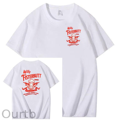 Willy Fisterbutt Pattern Printing Print Crew Neck T-Shirt