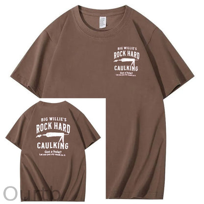 Big Willie’s Rock Pattern Print Crew Neck T-Shirt