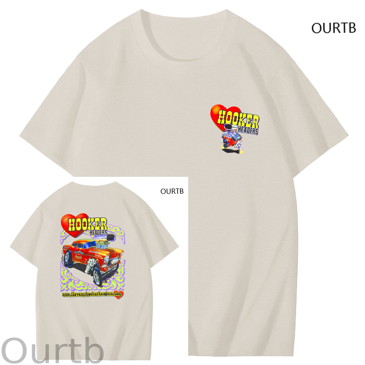 Hooker Headers Art Pattern Print T-Shirt