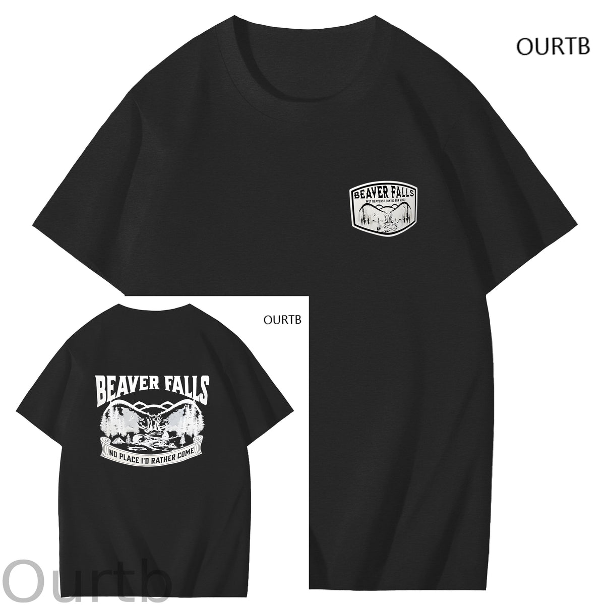 Beaver Falls No Place I'd Rather Come Funny Adoult Art Pattern Print T-Shirt