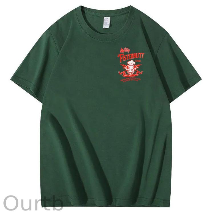 Willy Fisterbutt Pattern Printing Print Crew Neck T-Shirt