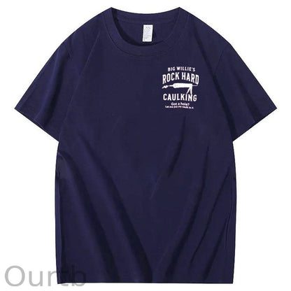 Big Willie’s Rock Pattern Print Crew Neck T-Shirt